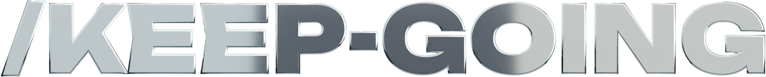 Keep Going chrome wordmark